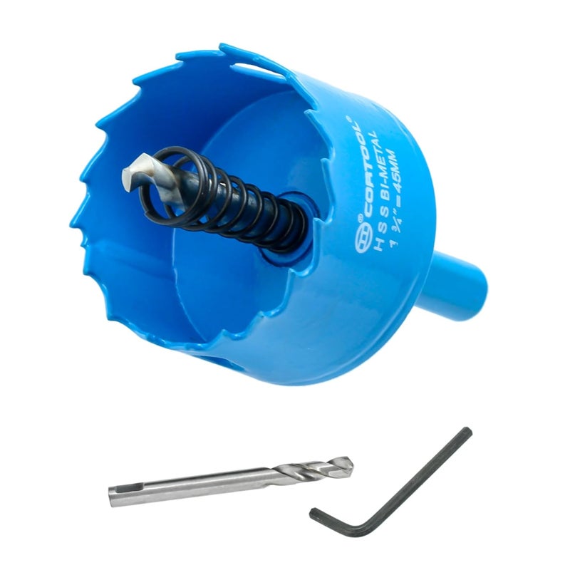 Cortool 1-3/4 Inch Bi-Metal Hole Saw With Arbor for Metal and Wood Cutting - Hole Cutter Kit for Drywall, PVC Boards, Fiberglass and Vent Pipes - Image 1